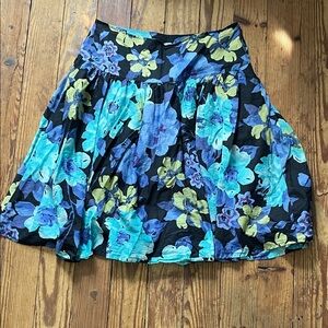 Apt. 9 Floral Skater Skirt in Blue and Yellow